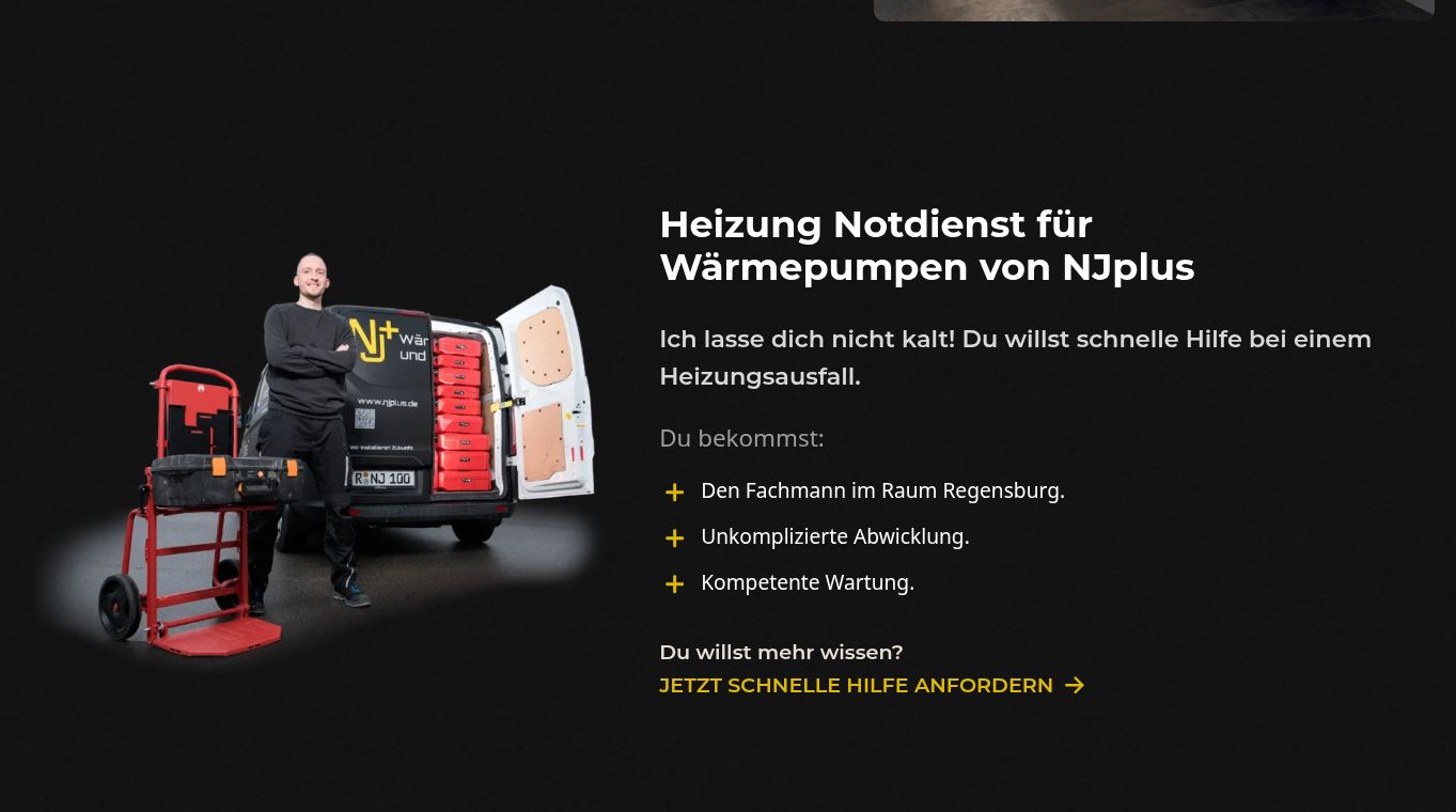 Notdienst-Bereich der NJplus-Website mit Texten von Wortskerl