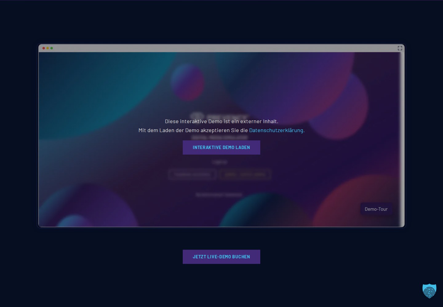 Originalausschnitt der PREVENCY-Website mit der interaktiven Demo